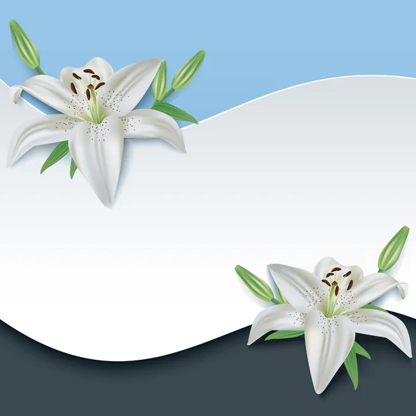 Greeting or invitation card with 3d flower lily