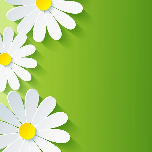 Spring abstract floral background, 3d flower chamomile