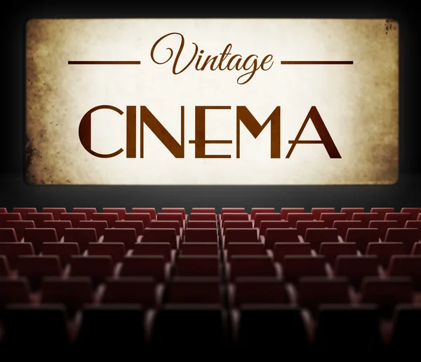 Vintage cinema movie in old retro interior