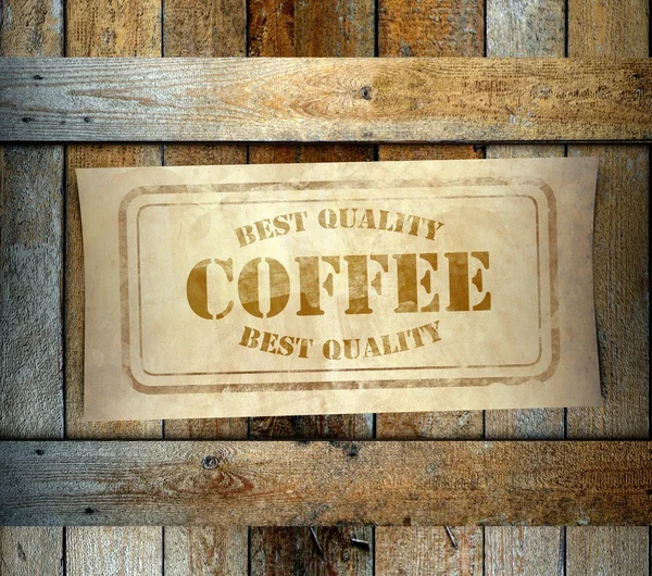 Stamp Best Quality Coffee label old wooden box