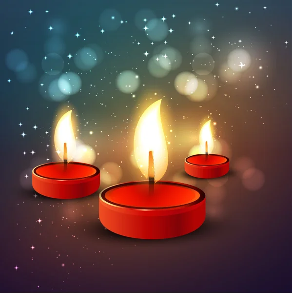 Diwali Holiday illustration of burning diya colorful background