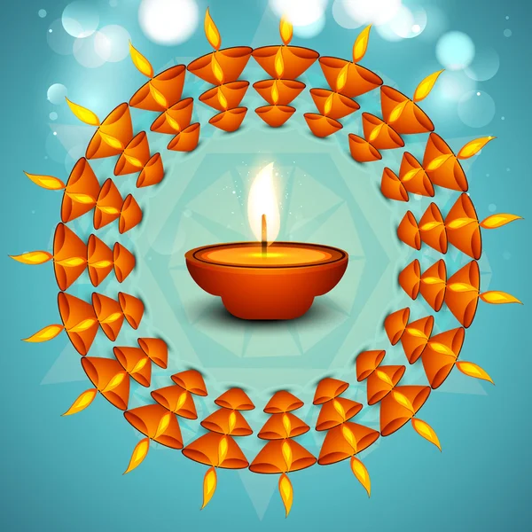 Beautiful artistic diwali diya creative background vector