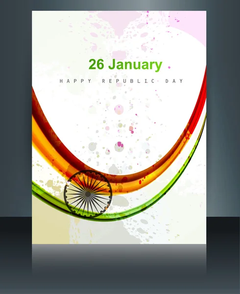 Beautiful brochure template for stylish indian flag reflection t