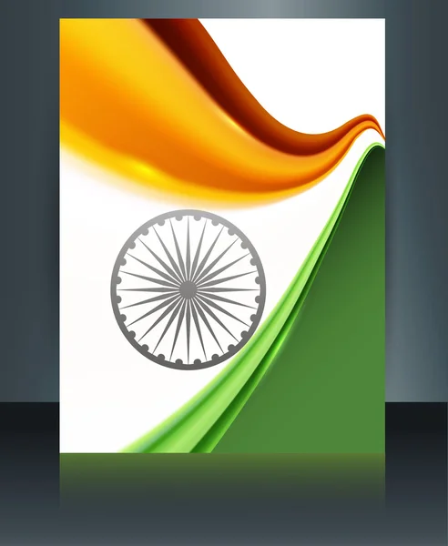 Beautiful brochure template for stylish indian flag colorful des
