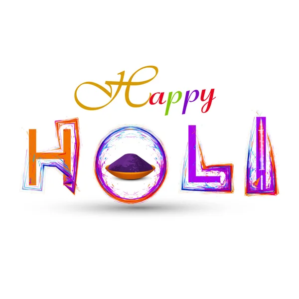 Holi colorful stylish text with grunge vector Illustratrion