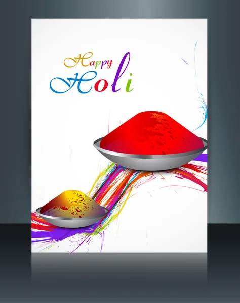 Vector beautiful brochure colorful indian festival Holi with gul