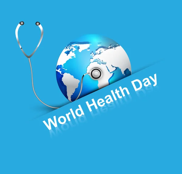 Beautiful World health day blue colorful shiny globe with creati