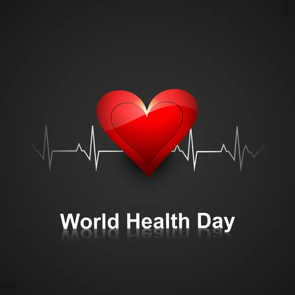 World health day concept with heart beats medical colorful backg