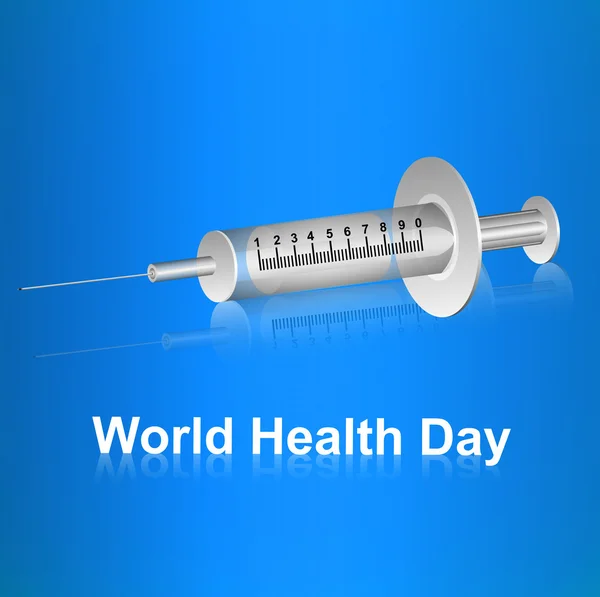 World health day syringe reflection medical symbol design vector