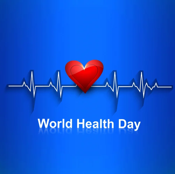 Beautiful Heart beats World health day concept with blue colorfu