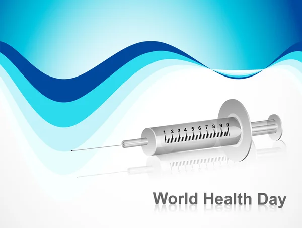 Beautiful syringe reflection world health day medical symbol col