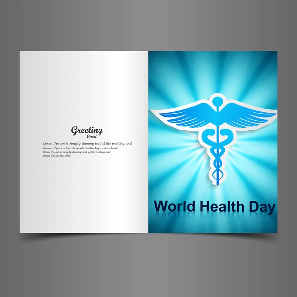 World health day greeting card beautiful caduceus medical symbol