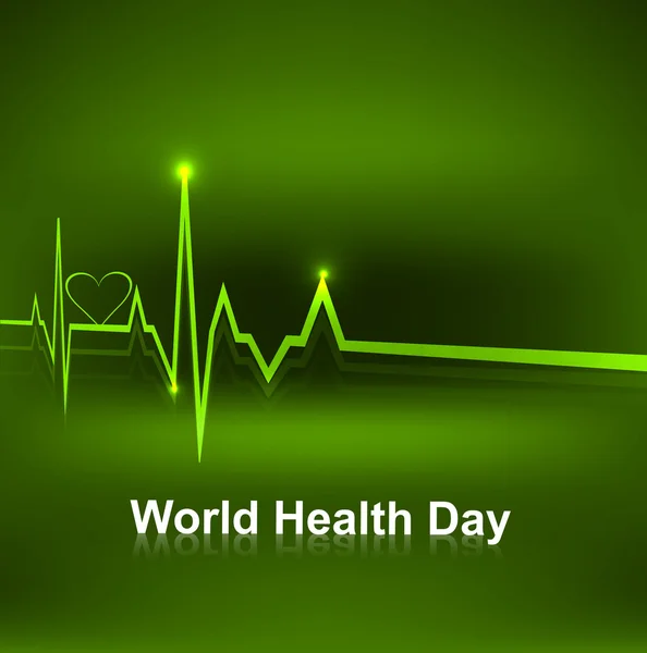 World health day medical concept with heart beats green colorful