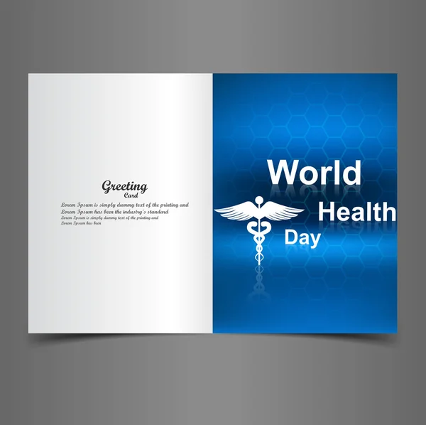 World health day caduceus medical symbol greeting card blue colo