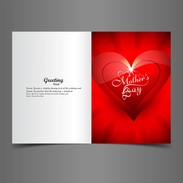 Beautiful heart concept mother's day greeting card vector