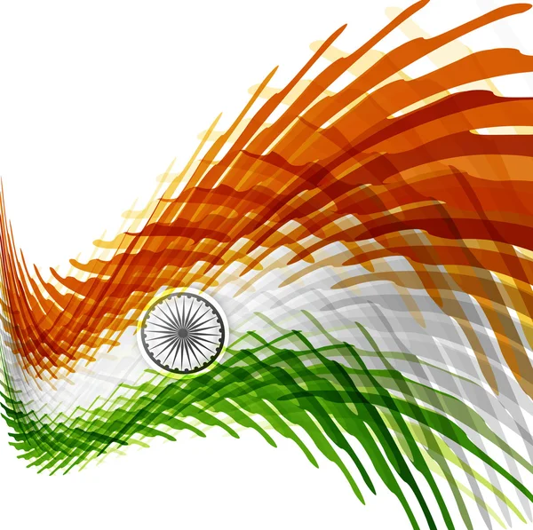 India flag with stylish texture wave vector illustration