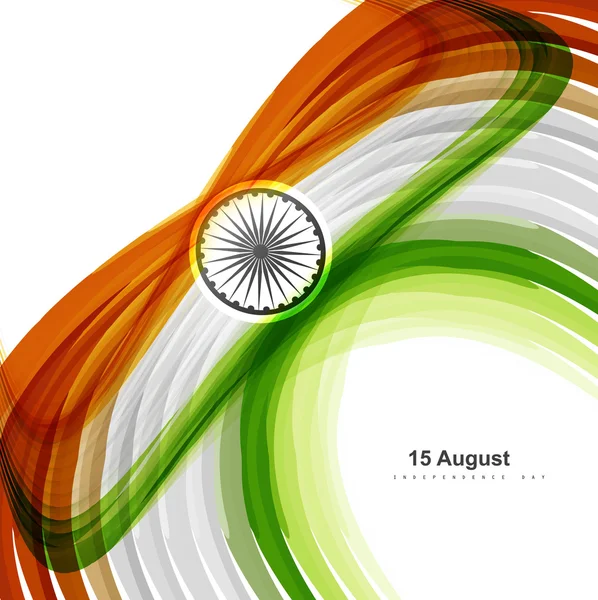 Indian flag stylish wave tricolor creative colorful vector
