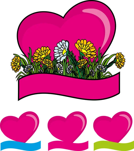 Heart with flowers