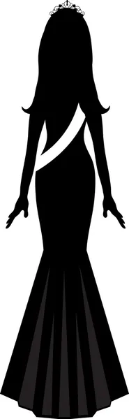 Clip Art Illustration of Silhouette of a Beauty Pageant Winner
