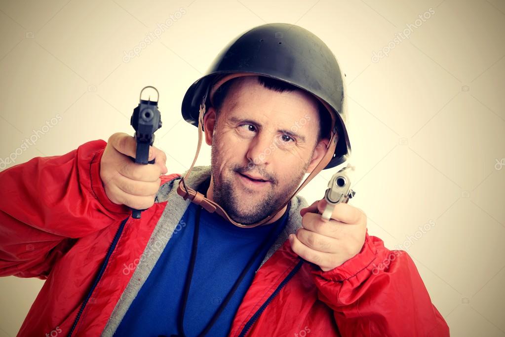 Man with down syndrome soldier — Stock Photo © muro #16823617