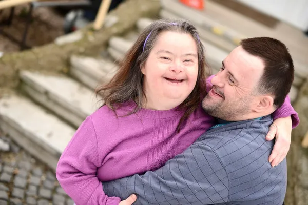 Love couple with down syndrome