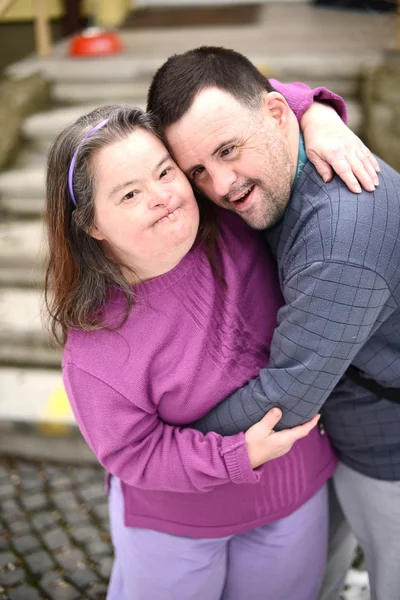 Love couple with down syndrome