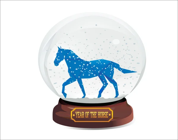 Snow dome with horse