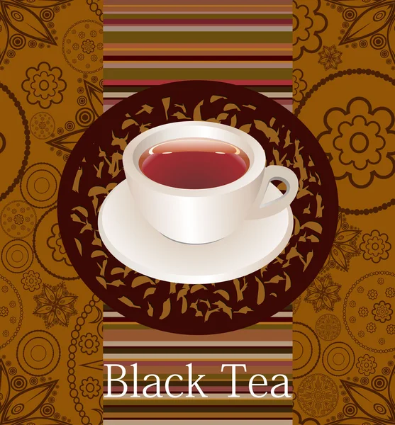 Black tea.Tea menu. Tea time template.
