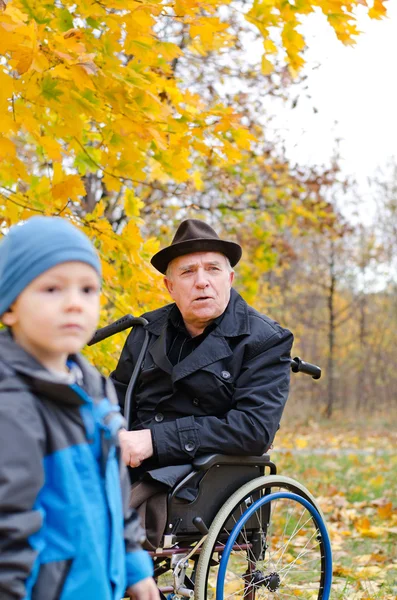 Disabled grandfather and grandchild