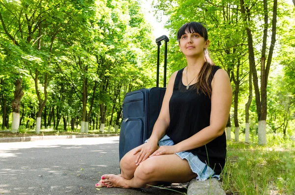 Woman going on summer vacation
