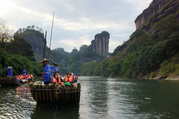Bamboo rafting in Wuyishan mountains, China