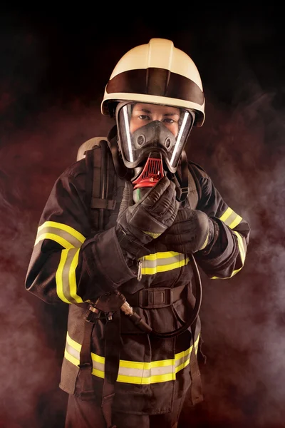 Firefighter in protective gear