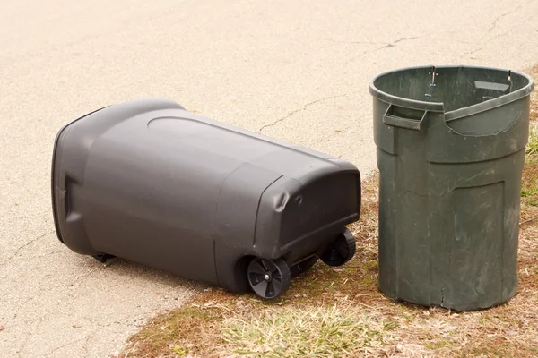 Trash Can In Road