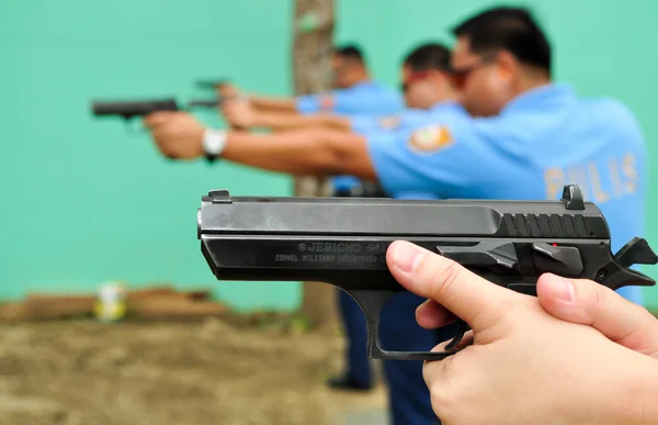 Asian police firearm shooting practice