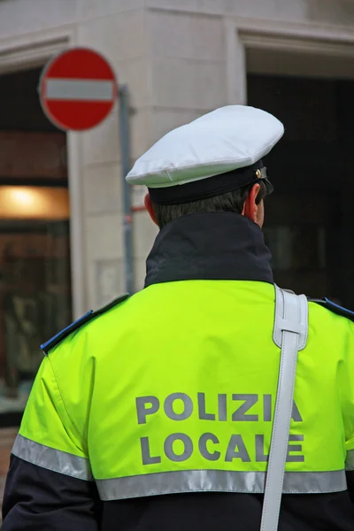 Policeman in uniform of the municipal police in Italy
