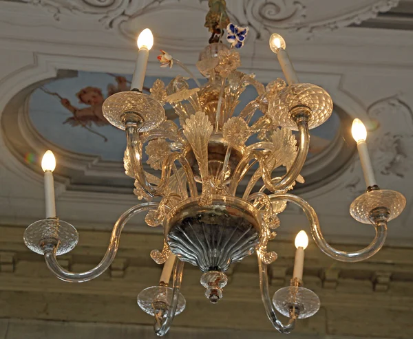 Expensive crystal chandelier made with murano glass