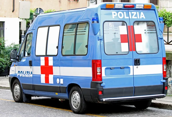 Ambulance van of Italian police and Red Cross