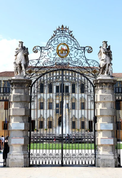 Entrance gate in wrought iron of the magnificent villa Contarini