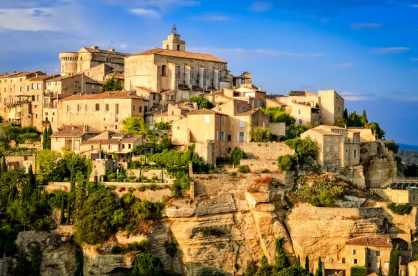 Gordes medieval village sunset view, France