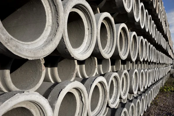 Stack of concrete drainage pipes