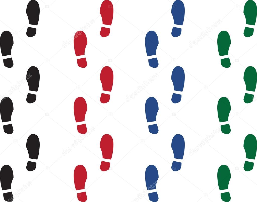 Shoe Print Colors - Stock Illustration