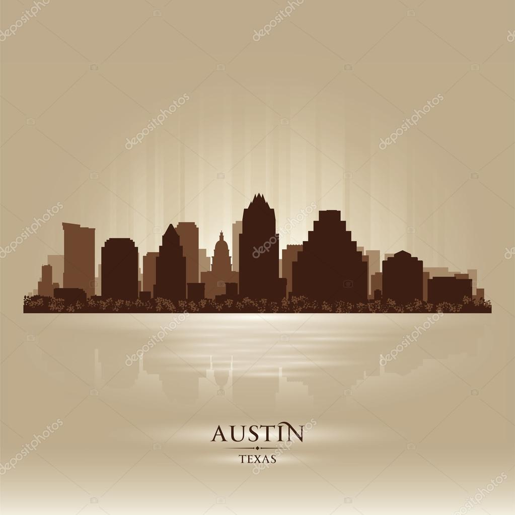 austin texas city skyline silhouette stock vector austin texas city skyline silhouette stock vector