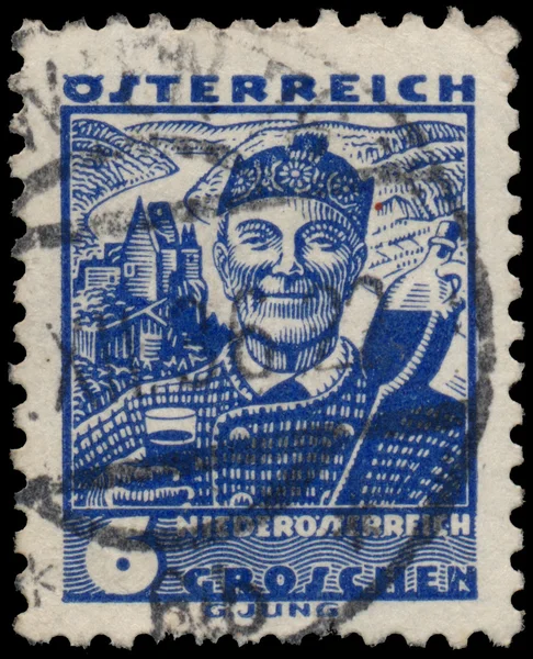 AUSTRIA - CIRCA 1934: A stamp printed by AUSTRIA shows Man from