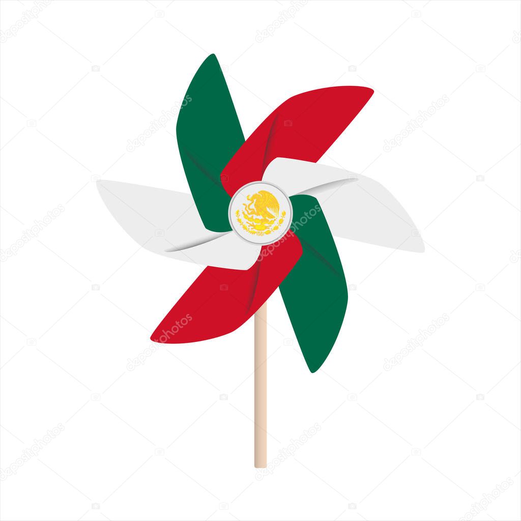 Rueda Para Fiestas Mexicanas Aisladas Del Fondo Pinwheel Tricolor Para