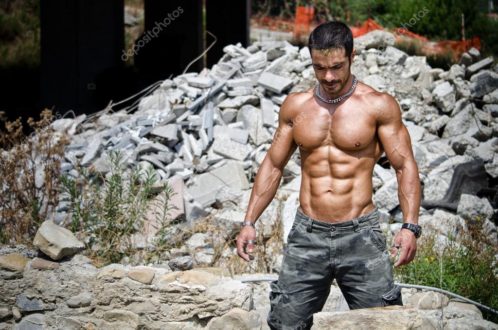 Stock Photos - Handsome, muscular construction worker 