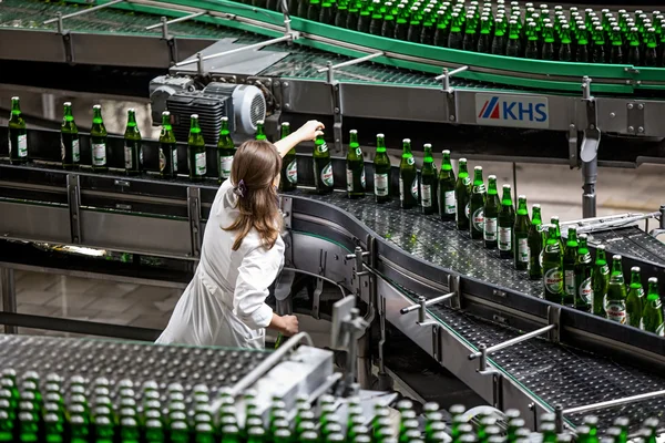 Beer production and bottling on Obolon corporation. Ukraine