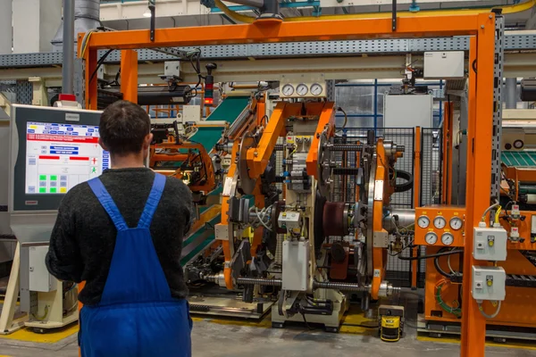 Tire manufacturing process at the tires production plant.