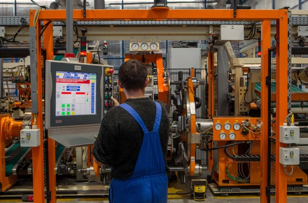 Tire manufacturing process at the tires production plant.