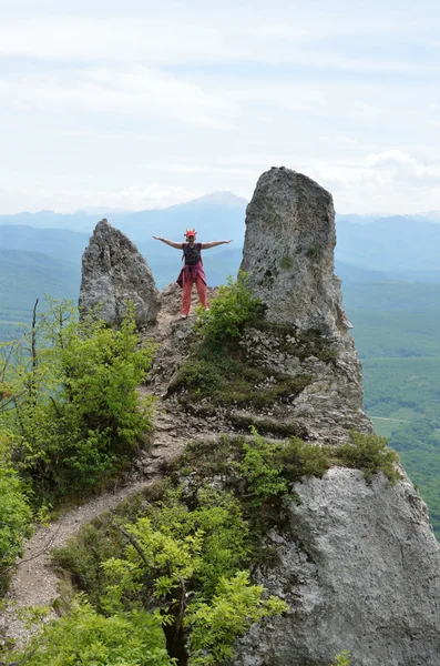 Russia, Adygeya, mountain landscape in the spring. Rock of \