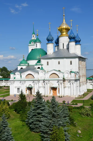 Zachatyevsky csthedral in Spaso-Yakovlevsky Dimitriev monastery in Rostov in summer, Golden ring of Russia